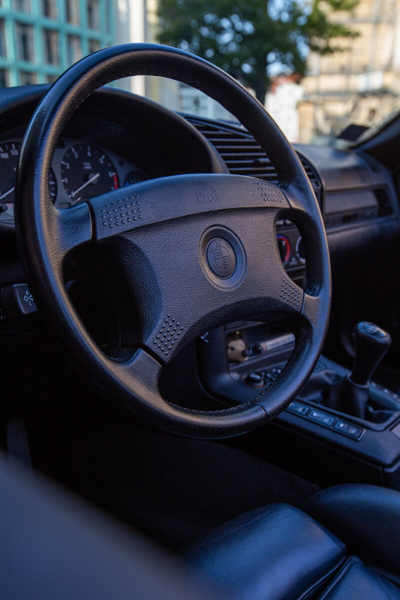Detailaufnahme 3er BMW Lenkrad