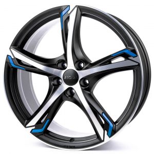 Ronal R62 Blue - Jetblack matt-frontkopiert